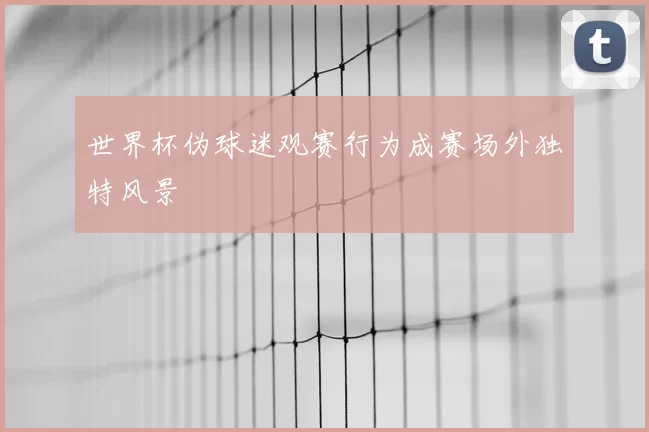 世界杯伪球迷观赛行为成赛场外独特风景